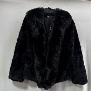 Fhillinuo  Black Teddy lined with pockets stunning faux fur Jacket coat S